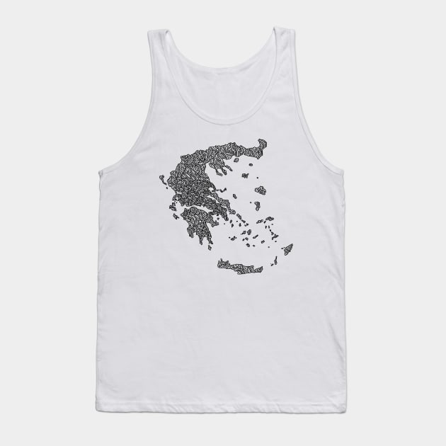 Greece Map Design Tank Top by Naoswestvillage